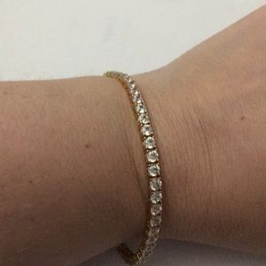 Diamonique 18K Clad over .925 7 1/2” Bracelet